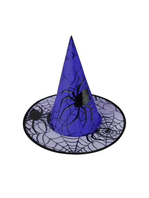 Men's Wizard Hat Wide Brim Spider Web Decoration Witch Hat for Halloween Party Wear