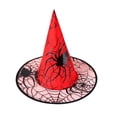 thumbnail image 1 of TFEOQRY Men's Wizard Hat Wide Brim Spider Web Decoration Witch Hat for Halloween Party Wear, 1 of 5