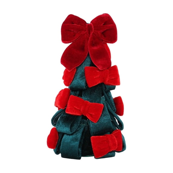 Deeceymbur Mini Tabletop Christmas Tree with Small Bow Ornament Bedroom Fireplace Holiday Centerpiece