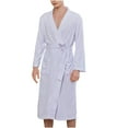 thumbnail image 1 of TFEOQRY Night Robe for Men Autumn and Winter Comfortable Cotton Nightgown Long Sleeved Sleepwear Pajamas Robe Blue, 1 of 7