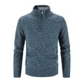 thumbnail image 1 of TFEOQRY Pullover Sweater for Men Casual Large Size Solid Color Knitwear Long Sleeved Turtleneck Sweater Top Blue, 1 of 3