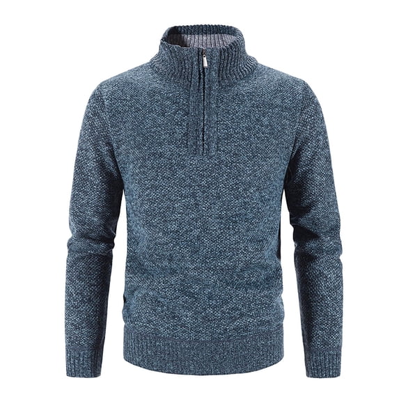 TFEOQRY Pullover Sweater for Men Casual Large Size Solid Color Knitwear Long Sleeved Turtleneck Sweater Top Blue