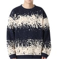 thumbnail image 1 of TFEOQRY Pullover Sweater for Men Casual Loose and Comfortable Knit Wear Long Sleeved Round Neck Sweater Top Navy, 1 of 4