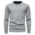 thumbnail image 1 of TFEOQRY Pullover Sweater for Men Solid Color Loose Comfortable Knit Wear Long Sleeved Round Neck Sweater Top Gray, 1 of 3