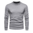 thumbnail image 1 of TFEOQRY Pullover Sweater for Men Solid Color Loose Comfortable Knit Wear Long Sleeved Stand Up Collar Sweater Top Gray, 1 of 5
