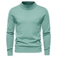 thumbnail image 1 of TFEOQRY Pullover Sweater for Men Solid Color Loose Comfortable Knit Wear Long Sleeved Stand Up Collar Sweater Top Green, 1 of 3