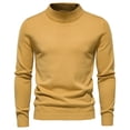 thumbnail image 1 of TFEOQRY Pullover Sweater for Men Solid Color Loose Comfortable Knit Wear Long Sleeved Stand Up Collar Sweater Top Yellow, 1 of 3