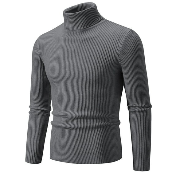 TFEOQRY Pullover Sweater for Men Solid Color Retro Striped Comfortable Knitwear Long Sleeved Round Neck Sweater Top Dark Gray