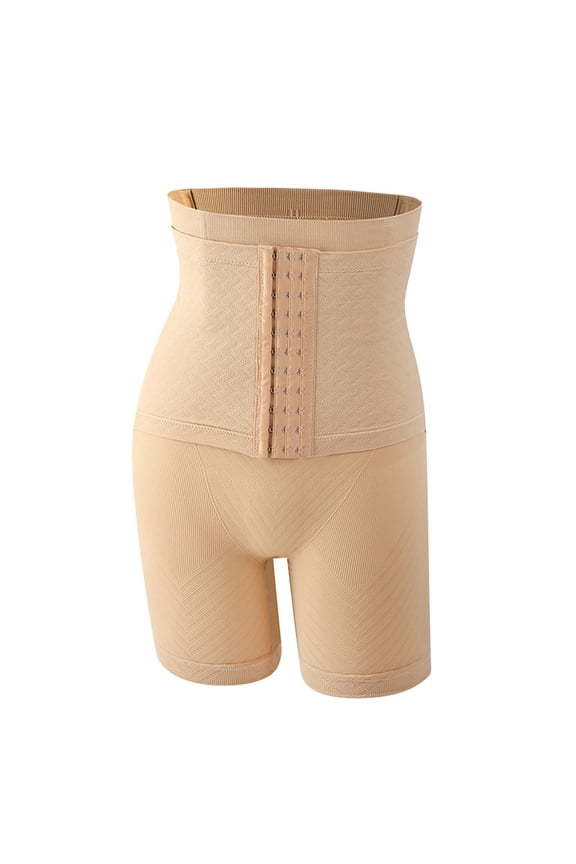 Shapewear Panties for Women Solid Color High Waist Abdomen Closing Open Hip Lifting Sling Underwearbody Shaping Clothes Beige