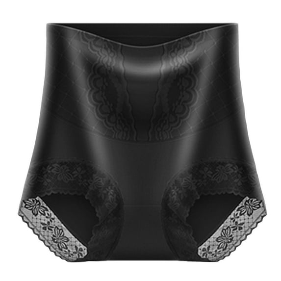 TFEOQRY Shapewear Panties for Women Solid Color High Waist Lace Abdomen Hip Lift Comfortable Body Breathable Underwear Briefs Black