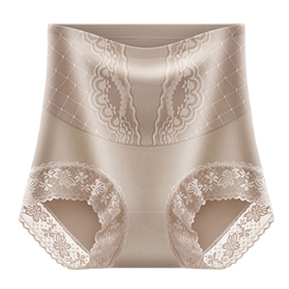 TFEOQRY Shapewear Panties for Women Solid Color High Waist Lace Abdomen Hip Lift Comfortable Body Breathable Underwear Briefs Coffee