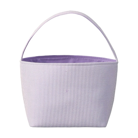 Deeceymbur Striped Polypropylene Fabric Storage Tote Basket with Handles Beach Home Grocery Organizer