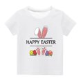 thumbnail image 1 of TFEOQRY Teen Boys Girls Fashion T-shirts Cute Easter Ears Easter Eggs Print Round Neck Short Sleeve Top, 1 of 4