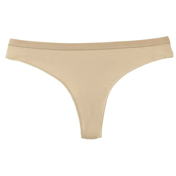 TFEOQRY Thongs for Women Solid Color Cotton High Waist Fashion Thong Leisure Breathable Briefs Gold