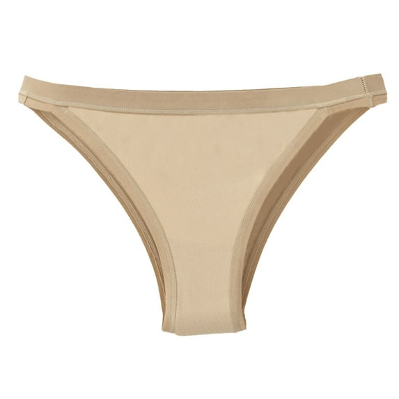 TFEOQRY Thongs for Women Solid Color Cotton Low Waiste Breathable Leisure Briefs Beige