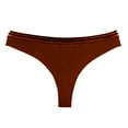 thumbnail image 1 of TFEOQRY Thongs for Women Solid Color Cotton Low Waiste Breathable Leisure Briefs Coffee, 1 of 3