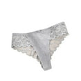thumbnail image 1 of TFEOQRY Thongs for Women Solid Color Cotton Mid Waist Large Size Fashion Underwear Lace Breathable Seamless Thong Gray, 1 of 7