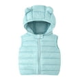 thumbnail image 1 of TFEOQRY Toddler Boys Down Vest Padded Vest Toddler Kids Baby Girls Fashion Cute Solid Color Windproof Padded Clothes Jacket Hooded Coat Green, 1 of 4