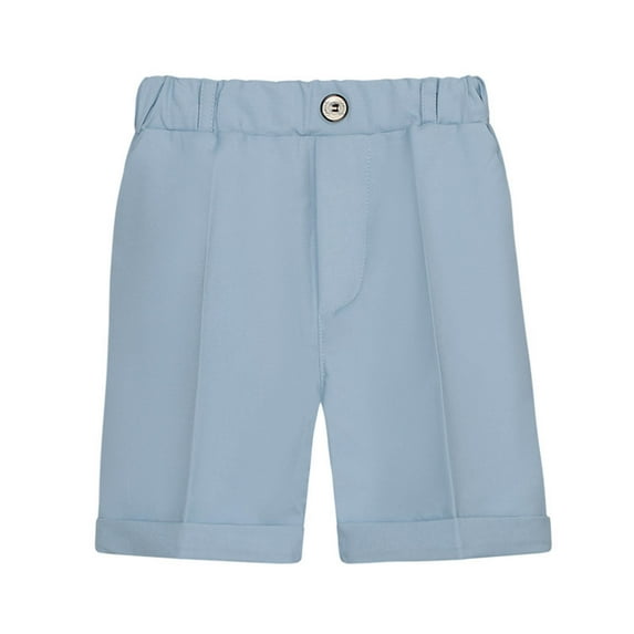 TFEOQRY Toddler Boys Suit Shorts Toddler Kids Big Fashion Cute Solid Color Lattice Casual School Uniform Suit Shorts Light Blue