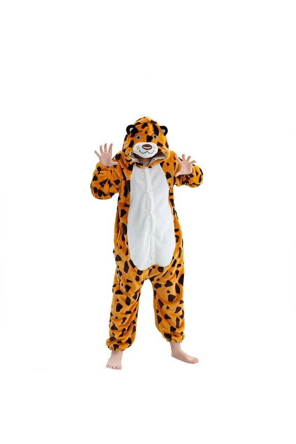 Toddler Cute Animal Shaped Rompers Long Sleeve Hooded Jumpsuit Cute Flannel Clothes Rompers Orange