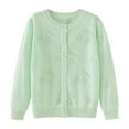 thumbnail image 1 of TFEOQRY Toddler Girls Cardigan Knitting Cotton Shrugs Kids Baby Girls Fashion Cute Color Long Sleeved Thin Style Button Cardigan Coat Green-1, 1 of 5