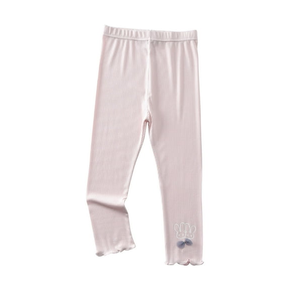 TFEOQRY Toddler Girls Cotton Linen Pants Summer Casual Children's Pants Capris Rabbit Decorative Elastic Thin Pants Pink