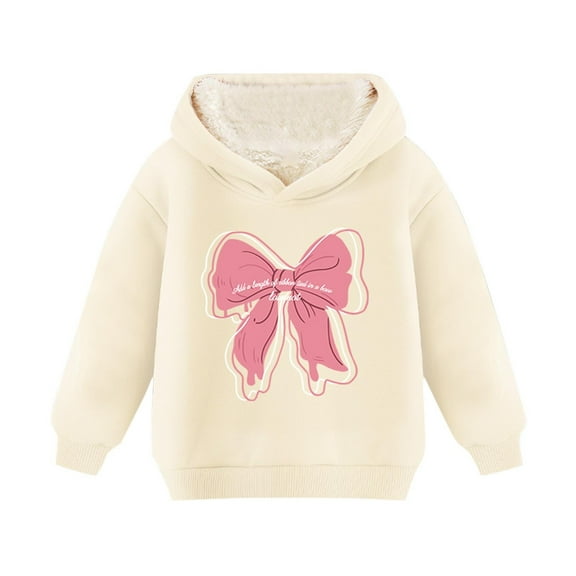 TFEOQRY Toddler Girls Hooded Sweatshirts Fashion Casual Long Sleeve Composite Velvet Tops Hoodie Lamb Wool and Thickening Tops