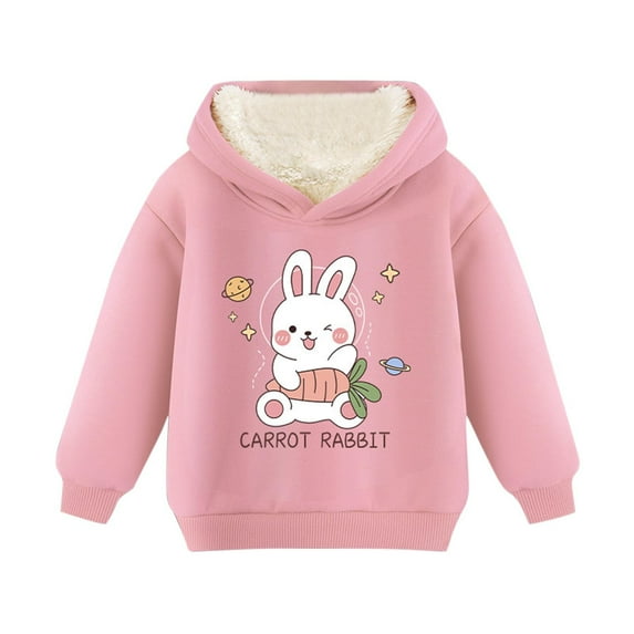 TFEOQRY Toddler Girls Hooded Sweatshirts Fashion Casual Long Sleeve Composite Velvet Tops Hoodie Lamb Wool and Thickening Tops