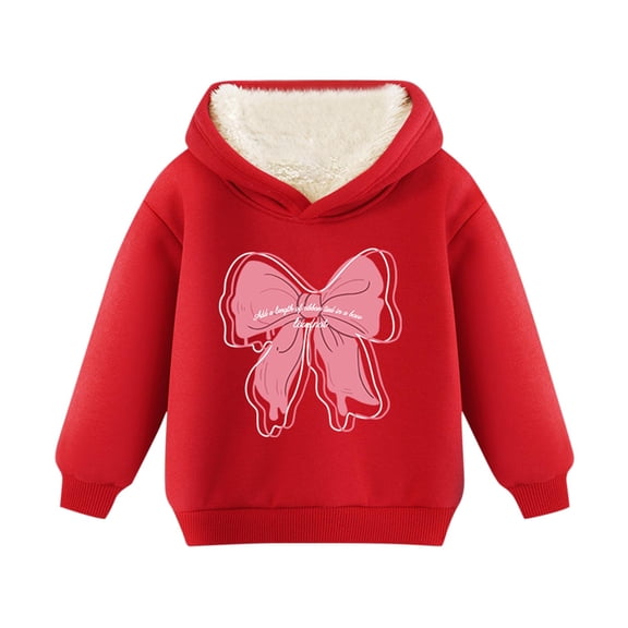 TFEOQRY Toddler Girls Hooded Sweatshirts Fashion Casual Long Sleeve Composite Velvet Tops Hoodie Lamb Wool and Thickening Tops