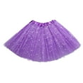 thumbnail image 1 of TFEOQRY Toddler Girls Tulle Tutu Dress Toddler Cute Party Dance Solid Color Net Yarn Sequins Star Tulle Skirt Purple, 1 of 6