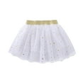 thumbnail image 1 of TFEOQRY Toddler Girls Tulle Tutu Dress Toddler Cute Party Dance Solid Color Net Yarn Sequins Star Tulle Skirt White, 1 of 5
