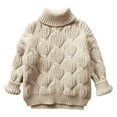 thumbnail image 1 of TFEOQRY Toddler Kids Baby Boys And Girls Knitting Cotton Sweater Fashion Cute Color Long Sleeved Warm Round Neck Sweater Beige, 1 of 5