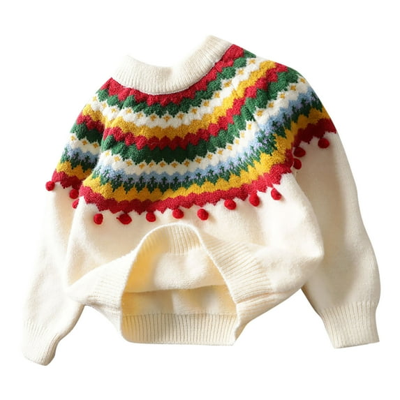TFEOQRY Toddler Kids Baby Boys And Girls sweater pullover Fashion Cute Christmas Long Sleeved Warm Round Neck Sweater Beige
