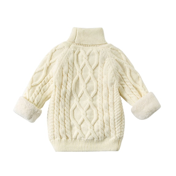 TFEOQRY Toddler Kids Baby Boys And Girls sweater pullover Fashion Cute Thickening Warm Long Sleeved Warm Turtleneck Sweater Beige