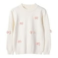 thumbnail image 1 of TFEOQRY Toddler girls cotton Long Sleeved Round Neck Top Fashion Love Bow Base Blouses, 1 of 3