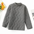 thumbnail image 1 of TFEOQRY Tween Girls Boys Winter Cotton Thermal Base Layer Shirts Casual Solid Color Long Sleeved Round Neck Top Shirt Gray, 1 of 4