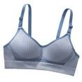 thumbnail image 1 of TFEOQRY Tween Girls' Bras Underwear Seamless with Cups Gathered Comfortable Soft Bra Blue, 1 of 3