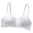 thumbnail image 1 of TFEOQRY Tween Girls' Bras Underwear Seamless with Cups Gathered Comfortable Soft Bra White, 1 of 3