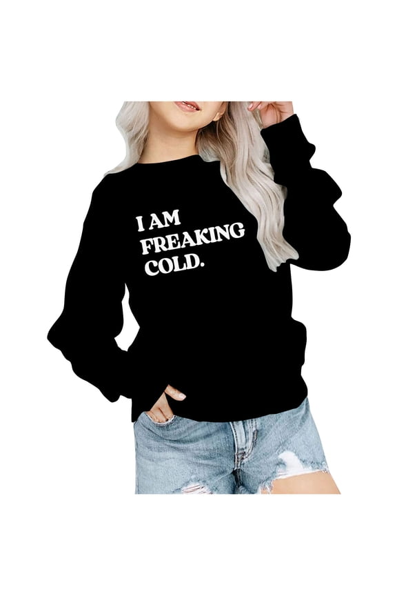 Tween Girls Fashion Blouse Crewneck Sweatshirt Long Sleeve Pullover Tops