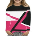 thumbnail image 1 of TFEOQRY Tween Girls Fashion Printed Shirts Long Sleeve Crewnecks Tops Dressy Casual Color Block Blouses Clothesv Shirts, 1 of 5