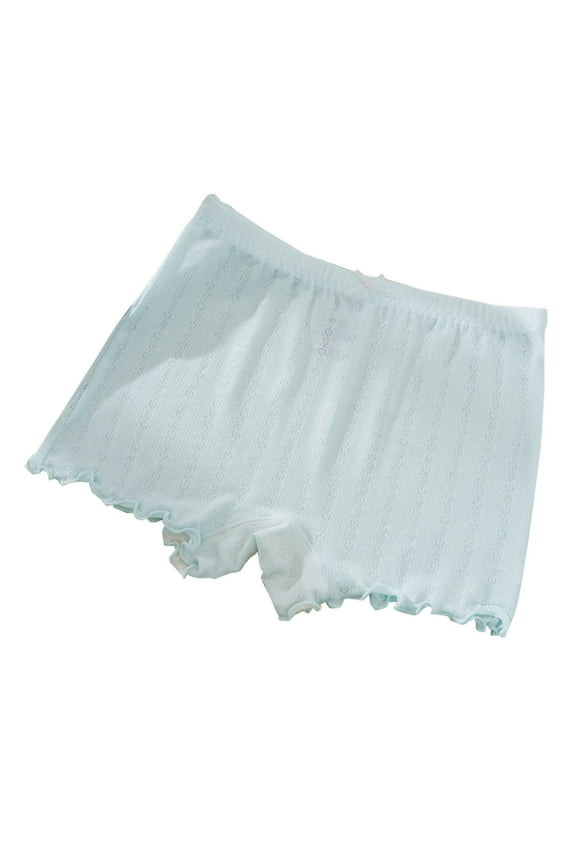 Tween Girls Solid Color Slip Shorts for Under Dress Breathable Soft Underwear Flat Corner Pants Briefs Light Blue