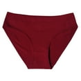 thumbnail image 1 of TFEOQRY Women's Briefs Underwear Solid Color Cotton Mid Waist Fashion Solid Color Breathable Leisure Briefs Burgundy, 1 of 2