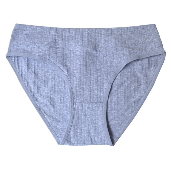 TFEOQRY Women's Briefs Underwear Solid Color Cotton Mid Waist Fashion Solid Color Breathable Leisure Briefs Gray