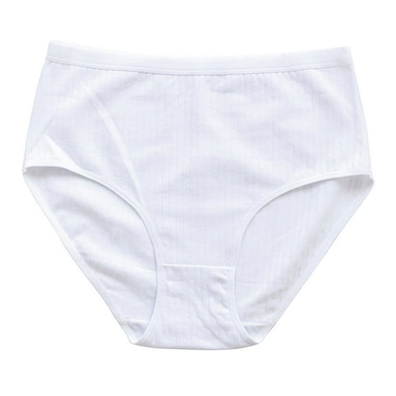 TFEOQRY Women's Briefs Underwear Solid Color Cotton Mid Waist Fashion Solid Color Breathable Leisure Briefs White