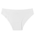 thumbnail image 1 of TFEOQRY Women's Briefs Underwear Solid Color Cotton Mid Waist Ribbed Briefs Seamless Half Hip Briefs White, 1 of 3
