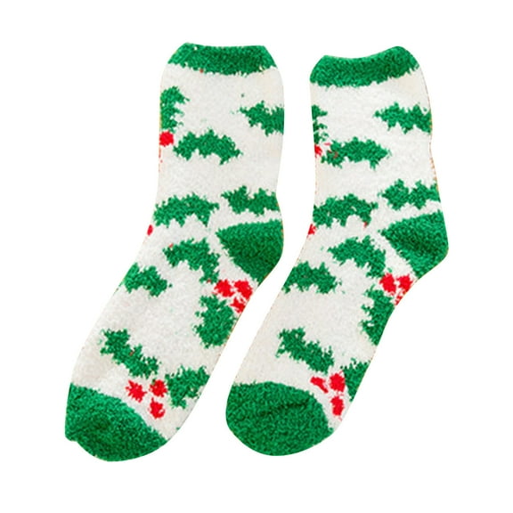 TFEOQRY Women's Christmas Striped Stocking Fashionable and Comfortable Cotton Christmas Printing Winter Mid Length Socks Green