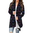 thumbnail image 1 of TFEOQRY Women's Pattern Print Cardigan Long Sleeve Open Front Long Sleeve Coat Casual Fall Winter Outerwear Dark Blue-1, 1 of 6