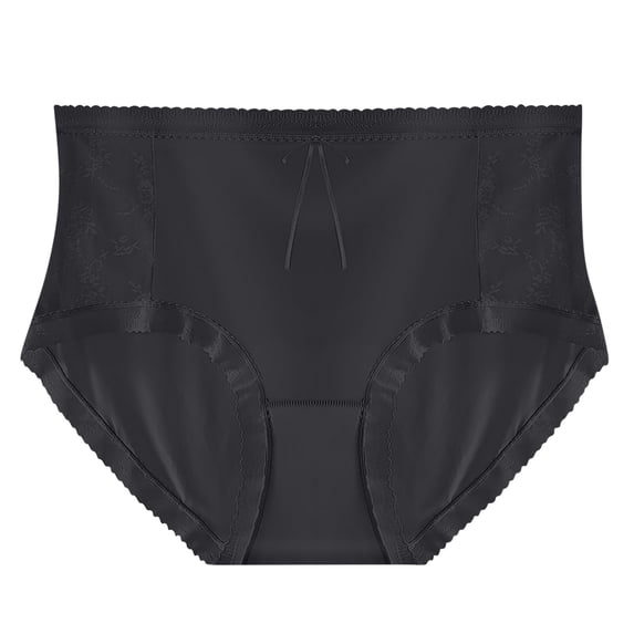 TFEOQRY Women's Underwear Briefs Solid Color Mid Waist Plus Size Lightweight Plastic Version Seamless Oversized Underwear Black