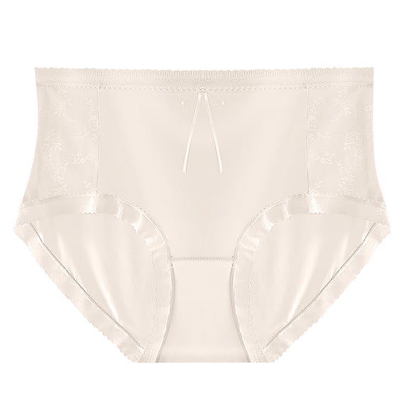 TFEOQRY Women's Underwear Briefs Solid Color Mid Waist Plus Size Lightweight Plastic Version Seamless Oversized Underwear White