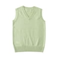 thumbnail image 1 of TFEOQRY Women's V Neck Sweater Vest Sleeveless Solid Color Ribbed Edge Classic Knit Casual Pullover Top Green, 1 of 3